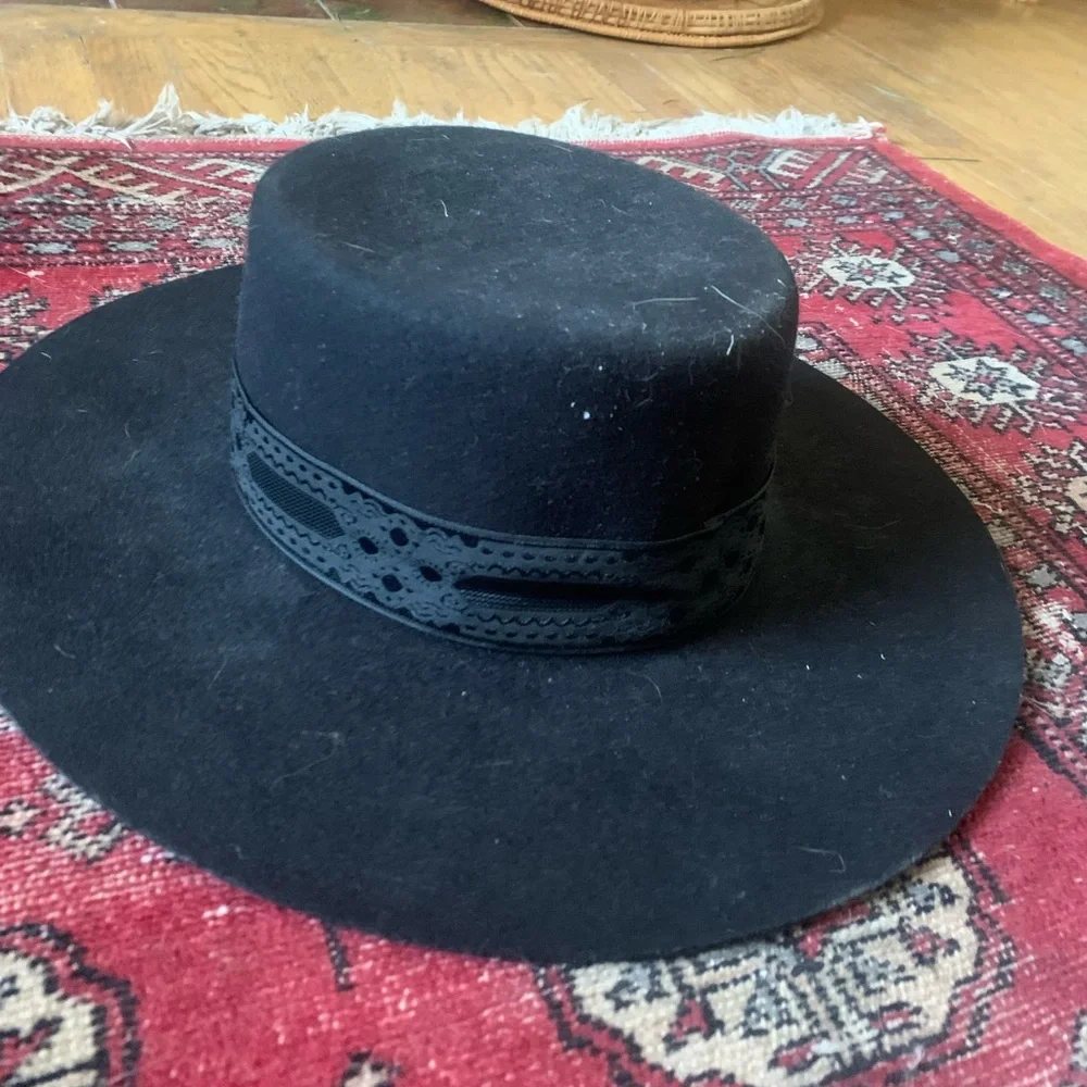 Lack of color black Sierra boater hat - Picture 3 of 3